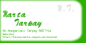 marta tarpay business card